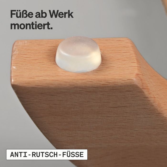 Nahaufnahme eines durchsichtigen Puffer-Fußes an der Unterseite eines LG1-Breit-Bogens
